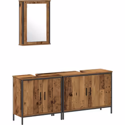 Cet ensemble de meubles de salle de bain donne une ambiance rustique et reste super fonctionnel. Il a une grande armoire et u ...