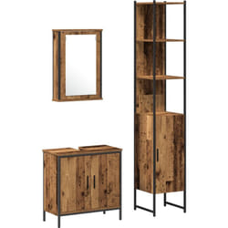Vidaxl - Ensemble de meubles de salle de bain 3 pièces en bois ancien