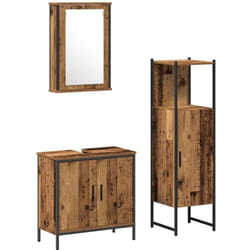 Vidaxl - Ensemble De Mobilier De Salle De Bain Avec Porte 3 Pcs Marron
