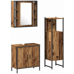 Ensemble De Mobilier De Salle De Bain Avec Porte 3 Pcs Marron Vidaxl
