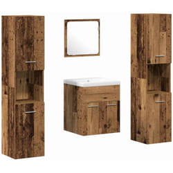 Vidaxl Ensemble De Meubles De Salle De Bain 4 Pcs Bois Ancien