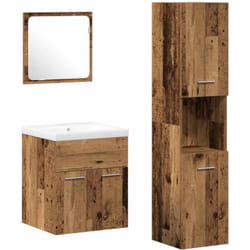 Vidaxl Set De Meubles De Salle De Bain Avec Tiroir 4 Pcs Bois Ancien