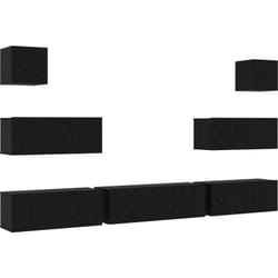 Vidaxl - Ensemble de meubles tv mural 7 pièces en chêne noir et bois d'ingénierie