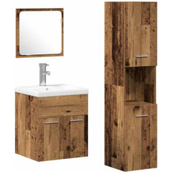 Ensemble De Mobilier De Salle De Bain 4 Pcs Bois Ancien Vidaxl