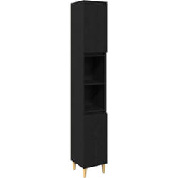Vidaxl - Ensemble De Mobilier De Salle De Bain Avec Stockage 3 Pcs Noir