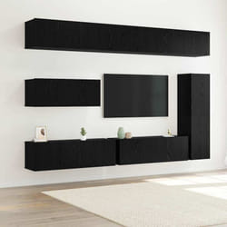 Vidaxl - Ensemble Meuble Tv 7 Pcs Chêne Noir 30.5 X 30 X 110 Cm