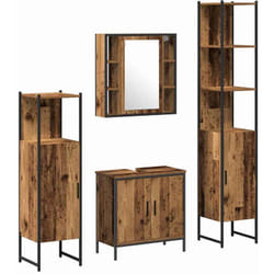 Vidaxl Ensemble De Mobilier De Salle De Bain Avec Étagère 4 Pcs Marron