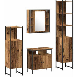 Vidaxl Ensemble De Mobilier De Salle De Bain Autre 4 Pcs Bois Ancien