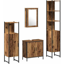 Vidaxl - Ensemble De Mobilier De Salle De Bain Avec Étagère 4 Pcs Marron