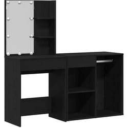 Table de maquillage led Chêne noir 140 x 40 x 140 cm Vidaxl