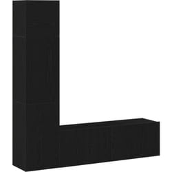 Ensemble de meuble TV mural 3 pièces en bois d'ingénierie chêne noir vidaXL
