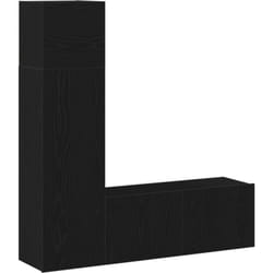 Vidaxl - Ensemble tv 3 pièces en chêne noir, en bois d'ingénierie.