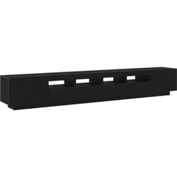 Meuble tv avec lumières led Chêne Noir 260x35x40 cm en bois d'ingénierie Vidaxl