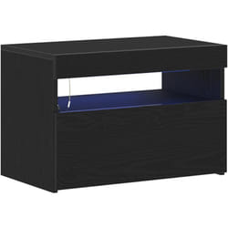Cabinet de chevet avec lumières led Chêne noir 60x35x40 cm Bois technique Vidaxl
