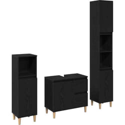 Vidaxl - Ensemble De Mobilier De Salle De Bain Avec Tiroir 3 Pcs Noir