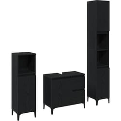 Vidaxl - Ensemble De Mobilier De Salle De Bain Avec Tiroir 3 Pcs Noir
