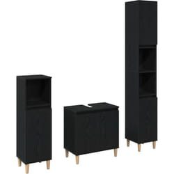 Vidaxl - Ensemble de mobilier de salle de bain avec stockage 3 pcs Noir