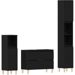 Vidaxl - Ensemble de mobilier de salle de bain avec tiroir 3 pcs Noir