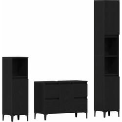 Vidaxl - Ensemble De Mobilier De Salle De Bain Avec Tiroir 3 Pcs Noir