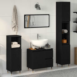 Vidaxl - Set De Meubles De Salle De Bain Avec Tiroir 3 Pcs Chêne Noir