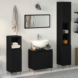 Vidaxl - Set De Meubles De Salle De Bain Avec Stockage 3 Pcs Chêne Noir