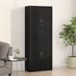Buffet moderne - vidaXL - Bois noir - 4 portes - Finition matte - 695x34x180 cm