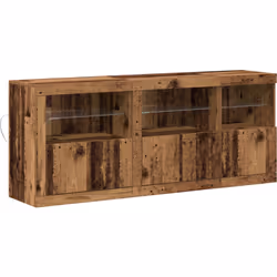 Ce buffet, en bois massif récupéré, a un vrai style rustique tout en offrant plein d'options de rangement. Son design spacieu ...