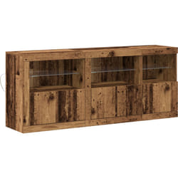Buffet avec éclairage led Bois Ancien 162x37x67 cm Bois reconstitué Vidaxl