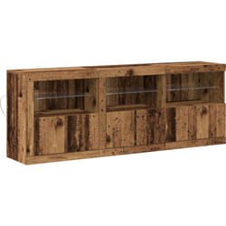 Buffet avec lumières led Bois ancien 181.5x37x67 cm Bois reconstitué Vidaxl