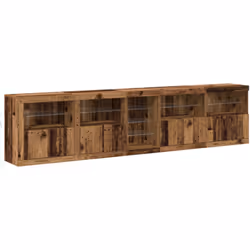 Ce buffet est un vrai bijou qui combine pratique et charme rustique. Fait en bois massif de récup'; sa finition usée et sa te ...