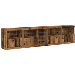 Buffet avec éclairage led Bois ancien 283x37x67 cm Bois d'ingénierie Vidaxl