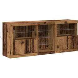 Buffet avec éclairage led Bois ancien 162x37x67 cm Bois reconstitué Vidaxl