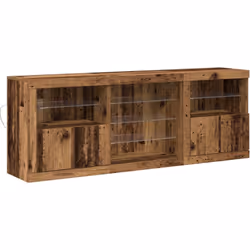 Donne un coup de frais à ta déco avec le buffet vidaXL qui a un super look en bois ancien et des lumières LED économes. Ce bu ...