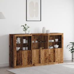 Buffet avec lumières LED Bois ancien 181,5 x 37 x 100 cm vidaXL