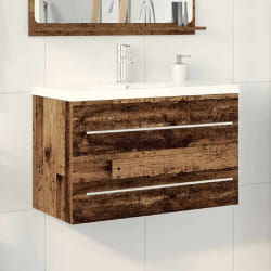 vidaXL Meuble sous-vasque avec lavabo avec tiroir 2 pcs Bois ancien