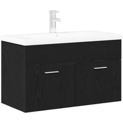 Vidaxl Armoire D'Évier Chêne Noir 90 X 38.5 X 46 Cm Bois D'Ingénierie