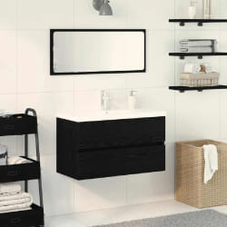 vidaXL Cabinet de lavabo Chêne noir 80 x 39 x 62 cm Bois d'ingénierie