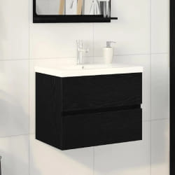 vidaXL Cabinet de lavabo Chêne noir 60 x 39 x 62 cm Bois d'ingénierie