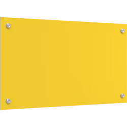Ce dosseret de cuisine apporte une ambiance moderne grâce à son jaune vif. Il mesure 70 x 40 x 0,6 cm, alliant style et prati ...