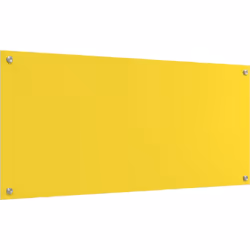 Cette crédence de cuisine en verre trempé jaune apporte une ambiance moderne tout en restant super pratique. Elle fait à la f ...