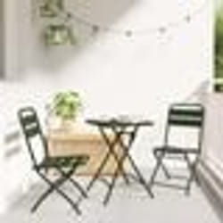 vidaXL Chaises de jardin pliantes 2 pcs Vert foncé 42x52x82 cm Acier revêtu de poudre 42002937