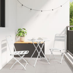 Vidaxl - Chaises de jardin pliantes 2 pcs Blanc Acier