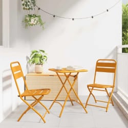 vidaXL Chaise de jardin pliante 2 pcs Moutarde 55 x 56,5 x 91cm Acier