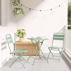 vidaXL Chaises de jardin pliantes 2 pcs Vert menthe 42x52x82 cm Acier revêtue de poudre
