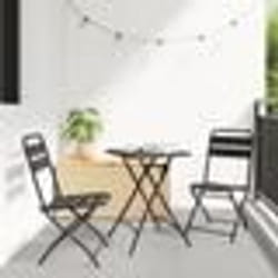 vidaXL Chaises de jardin pliantes 2 pcs Anthracite 42x52x82 cm Acier enduit de poudre