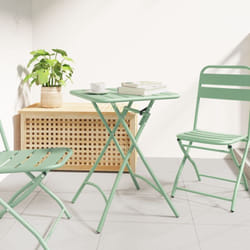 Table de jardin pliable Vert menthe 55x55x73 cm Acier Vidaxl