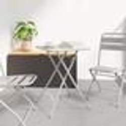 Table de jardin pliante vidaXL Beige 55x55x73 cm Acier