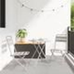 vidaXL Ensemble de Bistro Pliable 3 Pièces Beige en Acier