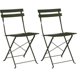 Vidaxl - Chaises de jardin pliantes 2 pcs Vert foncé Acier