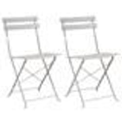 vidaXL Chaises d'extérieur Beige Métal Standard Pliable